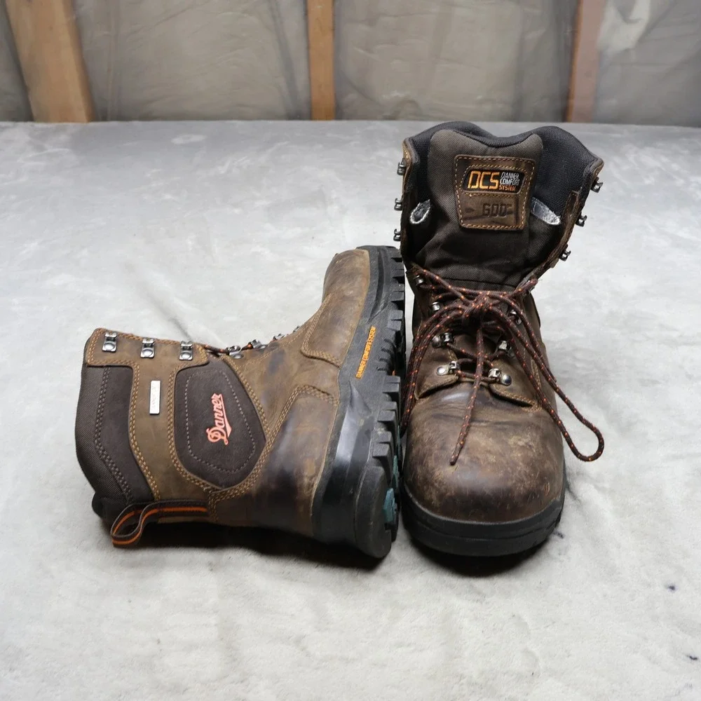 Danner Mens 9 Work Boots Brown Crafter 8 Leather Waterproof 800g Insulated Trail
